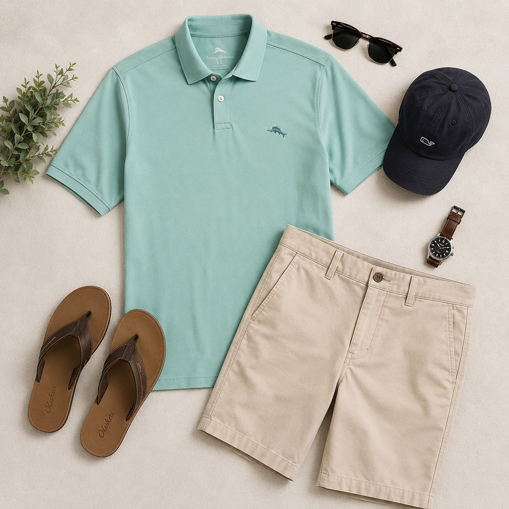 Tommy Bahama‎ Men's Light Teal Polo Shirt